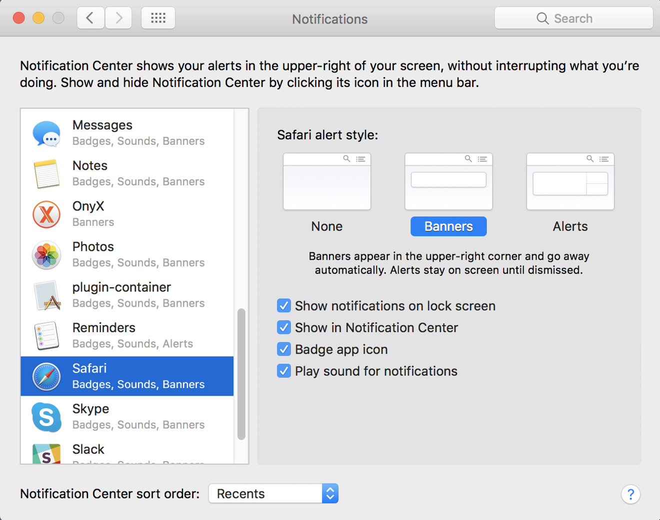 how do you turn sound off for notifications on mac